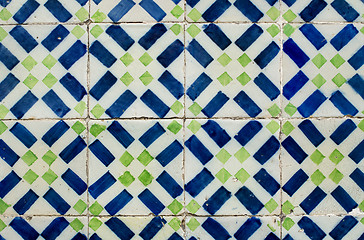 Image showing Traditional Portuguese glazed tiles