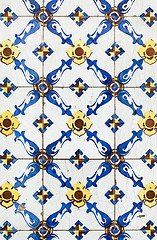 Image showing Traditional Portuguese glazed tiles