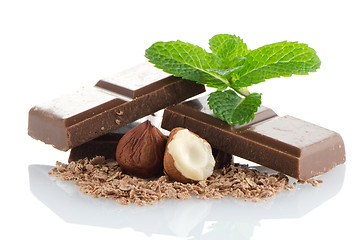 Image showing Chocolate Bar with hazelnuts