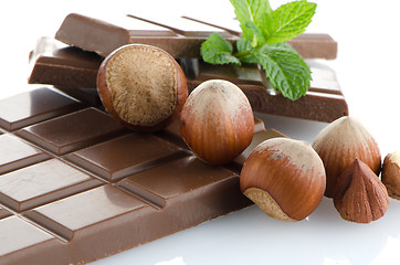 Image showing Chocolate Bar with hazelnuts