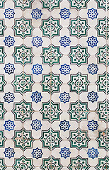 Image showing Traditional Portuguese glazed tiles