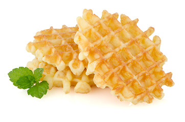 Image showing Pile of sweet waffles