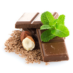 Image showing Chocolate Bar with hazelnuts