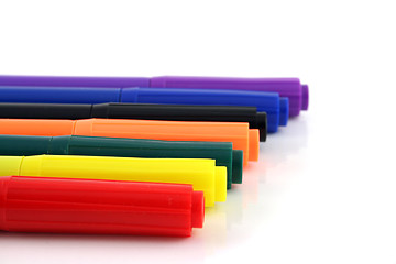 Image showing Felt pens with a shallow DOF