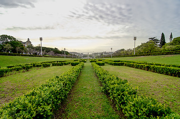 Image showing Lisbon viewed from Eduardo VII Park