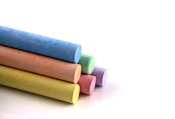 Image showing Pyramid of colored chalks