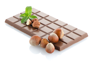 Image showing Chocolate Bar with hazelnuts