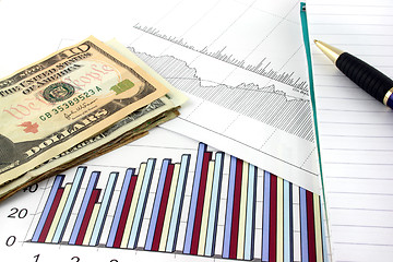 Image showing Business Charts with US Money