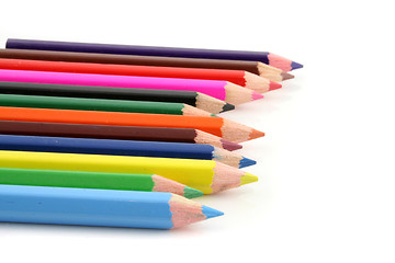 Image showing Colored pencils on a white background