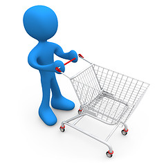 Image showing Person with shopping cart