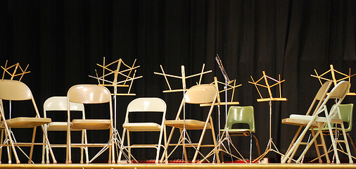 Image showing Music chairs and stands.