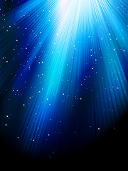 Image showing Stars on blue striped background. EPS 10