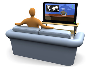 Image showing Watching The News