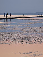 Image showing Fishermen at dawn