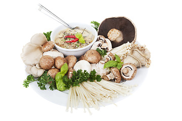 Image showing Mushrooms and soup