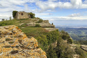 Image showing Ruins of an old abandoned town in La Mussara Tarragona, Spain