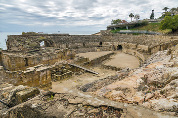 Image showing Ruins of the ancient amphitheater in Tarragona, Spain