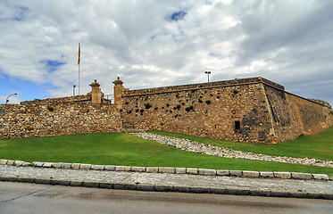Image showing A view of Forti de Sant Jordi in Tarragona, Spain, fort built in 1709 by the English army under the War of Succession