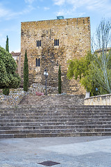 Image showing A view of Passeig de Sant Antoni and Torre de Pilats, in Tarragona, Spain