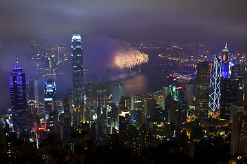 Image showing Fireworks in Hong Kong, China