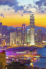 Image showing Hong Kong buildings at sunset