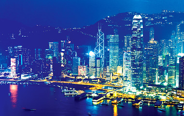 Image showing Hong Kong at night on Christmas