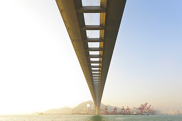 Image showing Bridge at sunset