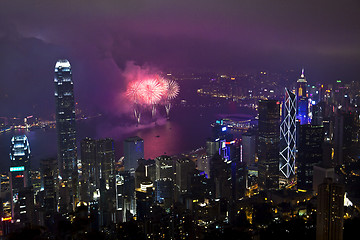 Image showing Hong Kong fireworks in Chinese New Year