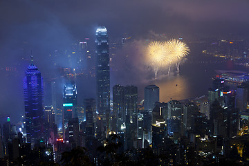 Image showing Hong Kong fireworks in Chinese New Year