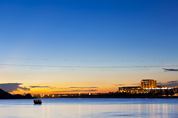 Image showing Sunset at coast in Hong Kong