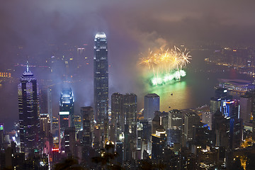 Image showing Hong Kong fireworks in Chinese New Year