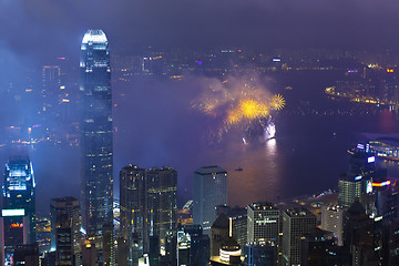 Image showing Fireworks in Hong Kong, China