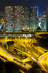 Image showing Hong Kong busy downtown at night