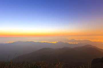 Image showing Sunrise at mountain