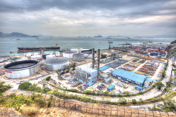 Image showing Oil tank industry scene, HDR image.