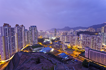 Image showing Hong Kong apartments at night