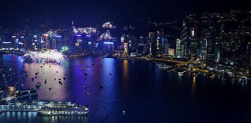 Image showing Hong Kong 2013 countdown fireworks