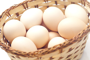 Image showing Eggs in basket