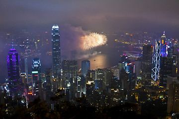 Image showing Fireworks in Hong Kong, China