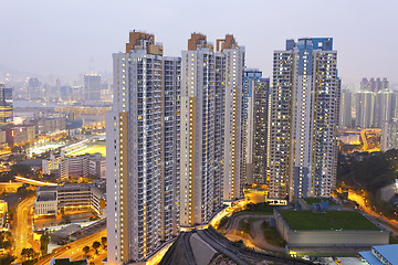 Image showing Hong Kong apartments at night