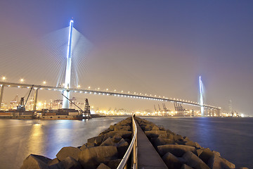 Image showing Bridge in Hong Kong at cargo terminal