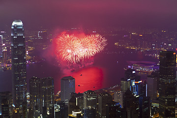 Image showing Hong Kong fireworks in Chinese New Year