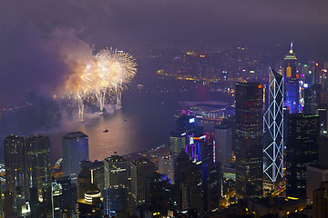 Image showing Hong Kong fireworks in Chinese New Year