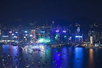 Image showing Hong Kong 2013 countdown fireworks