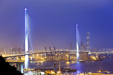 Image showing Bridge at night