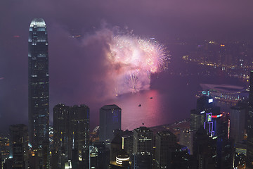 Image showing Fireworks in Hong Kong, China