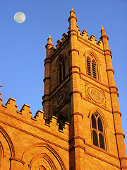 Image showing Church in Montreal at full moon