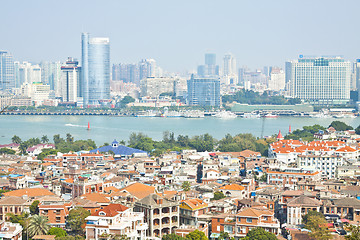 Image showing Xiamen aerial view from Gulang-yu island, China