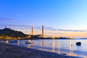 Image showing Power plants along the coast