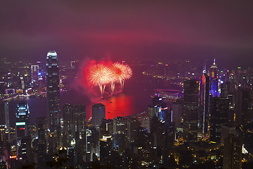 Image showing Hong Kong fireworks in Chinese New Year